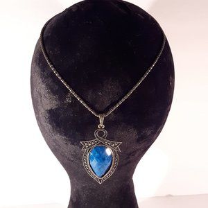 Costume Jewelry Necklace - Teardrop Blue Centerpiece